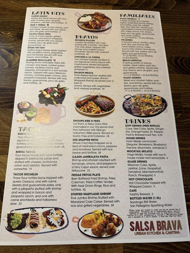 SALSA BRAVA URBAN KITCHEN & CANTINA Menu image 1